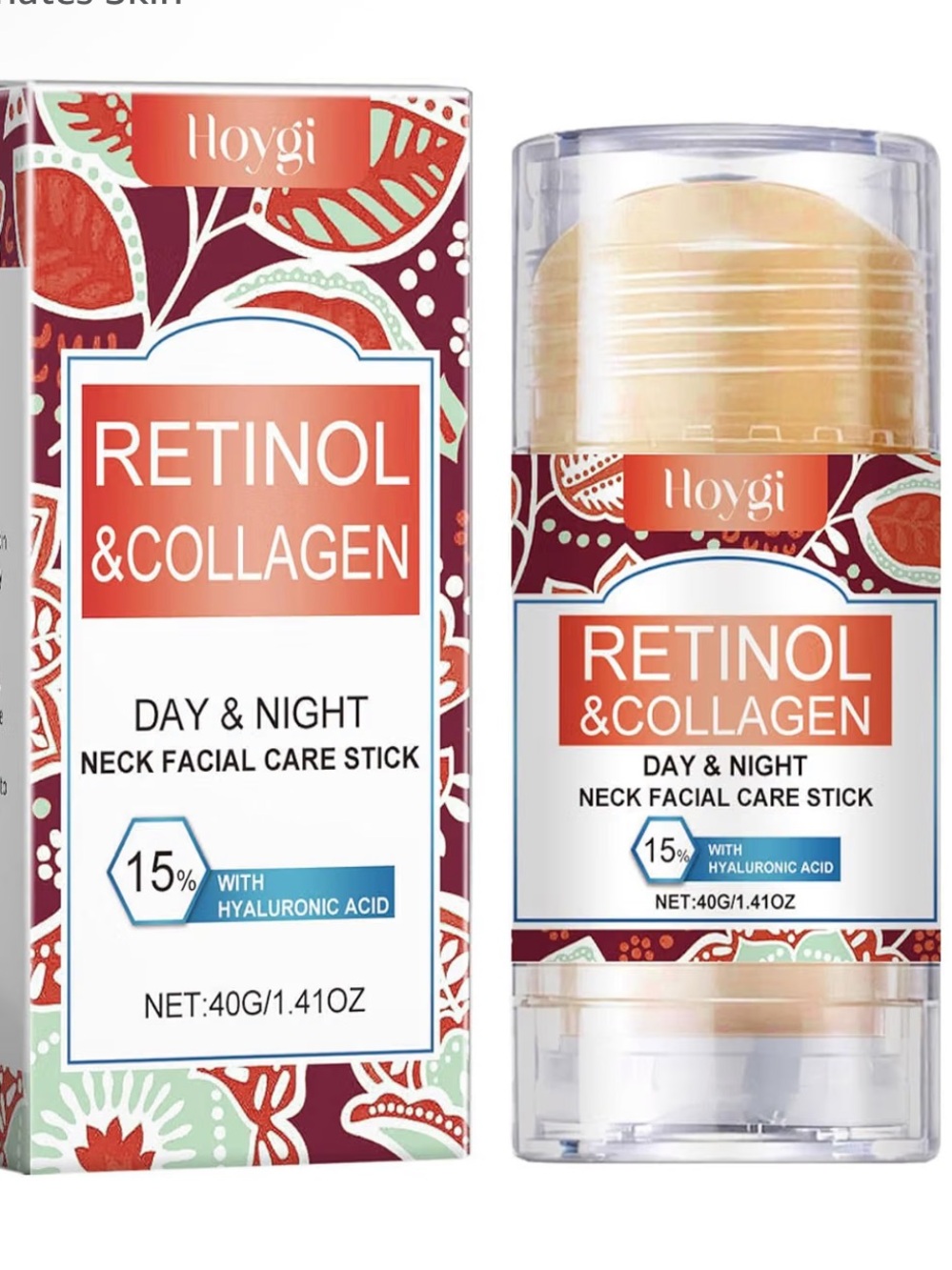 Retinol & Collagen Neck Facial Care Stick, Anti Aging Neck and Décolleté Firming